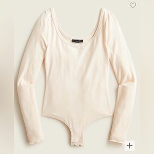 J Crew Stretch Scoopneck Bodysuit in Palest Peach